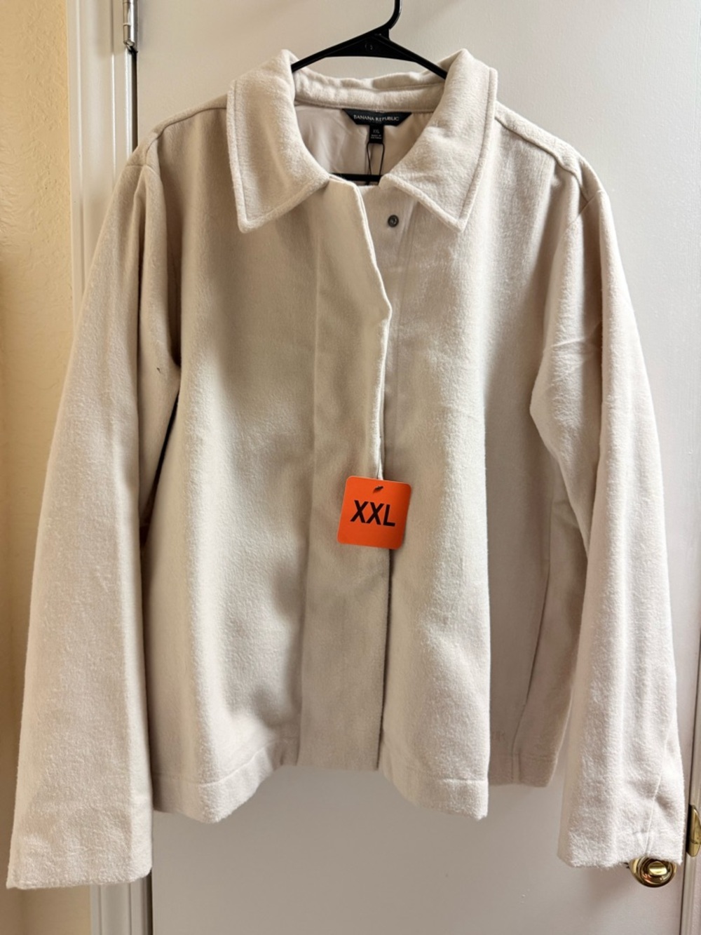 Banana Republic Cream Teddy Jacket with Collar